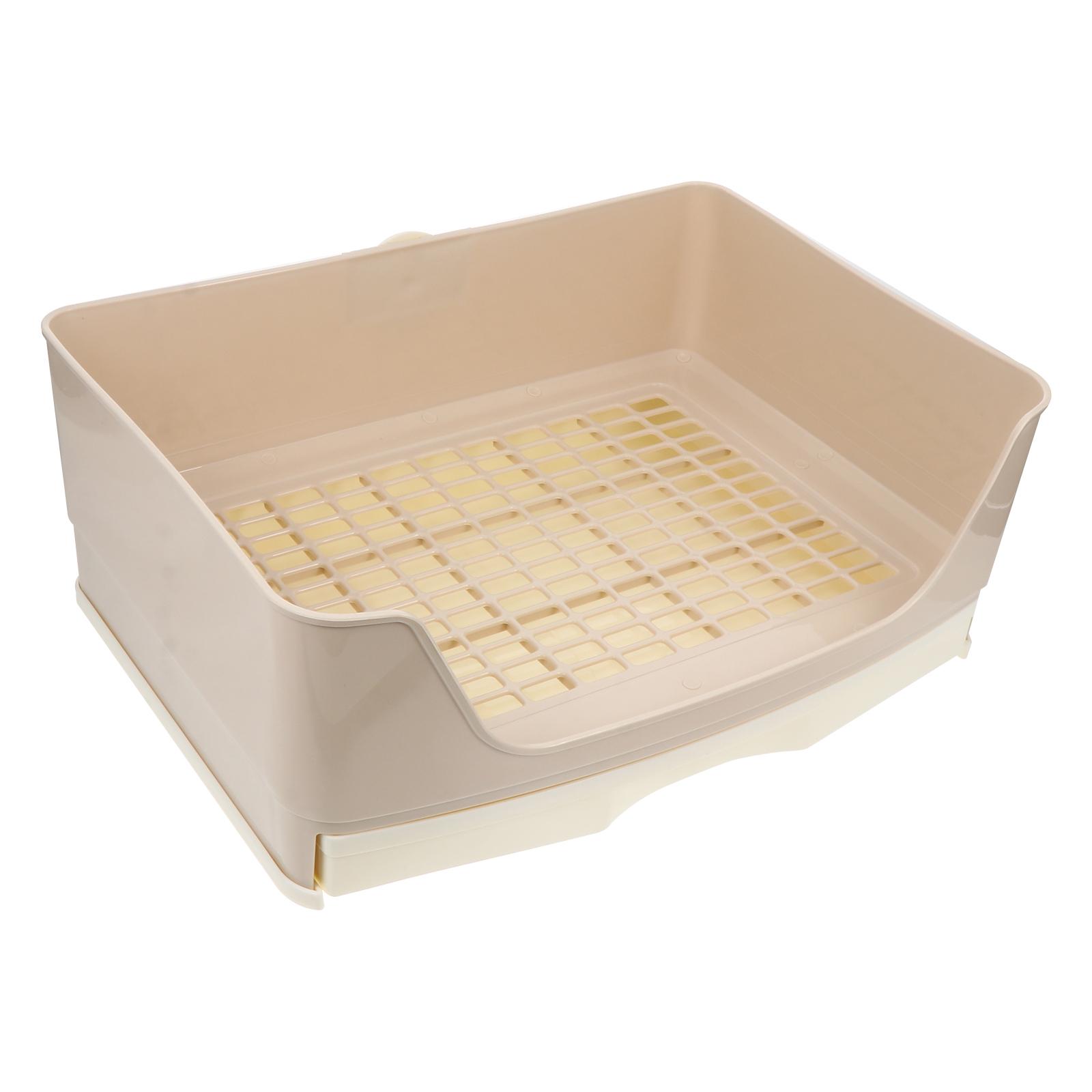 Rabbit Toilet Bunny Potty Pet Litter Tray Pee Small Little Pig Basin Drawer Supply Training Corner beige
