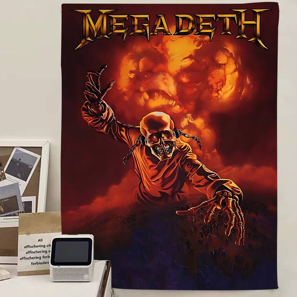 

Rock Band Megadeths Printed Large Wall Tapestry Hanging Tarot Hippie Wall Rugs Dorm Cheap Hippie Wall Hanging 74x94cm(29x37in)