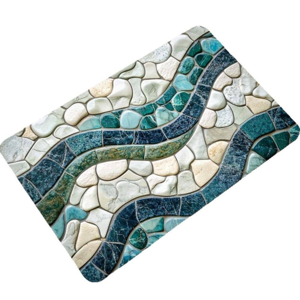 2D Flat 3D Visual Effect Mat Anti Slip Door Rug Floor Mat Thickened Bathroom Mat  Kitchen