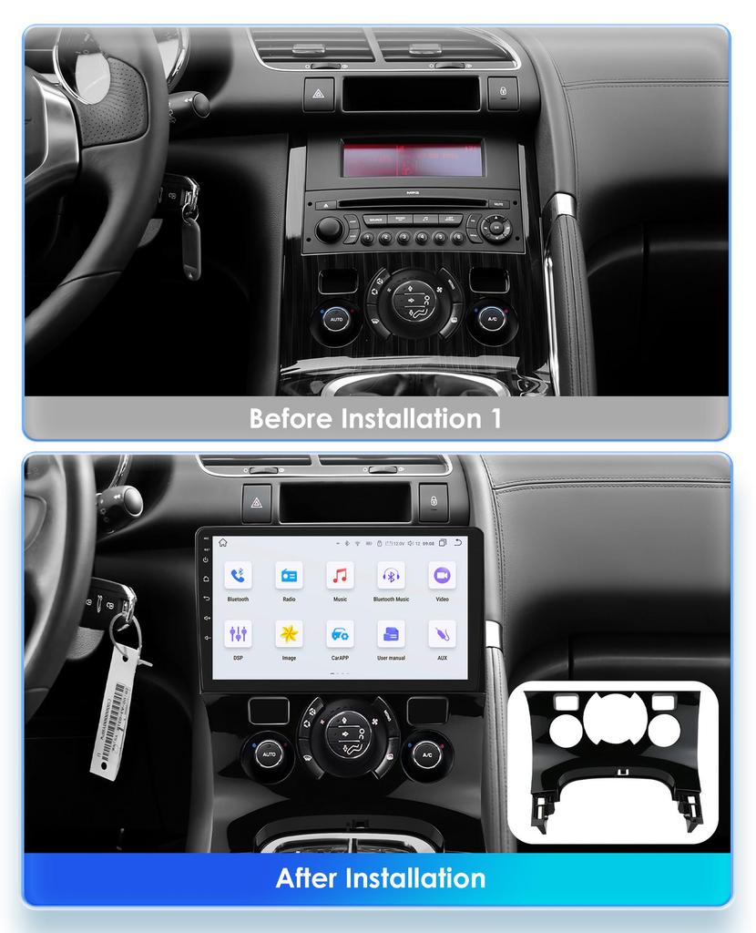 9-Inch Android GPS Navigation System for 2009-2016 Peugeot 3008/5008