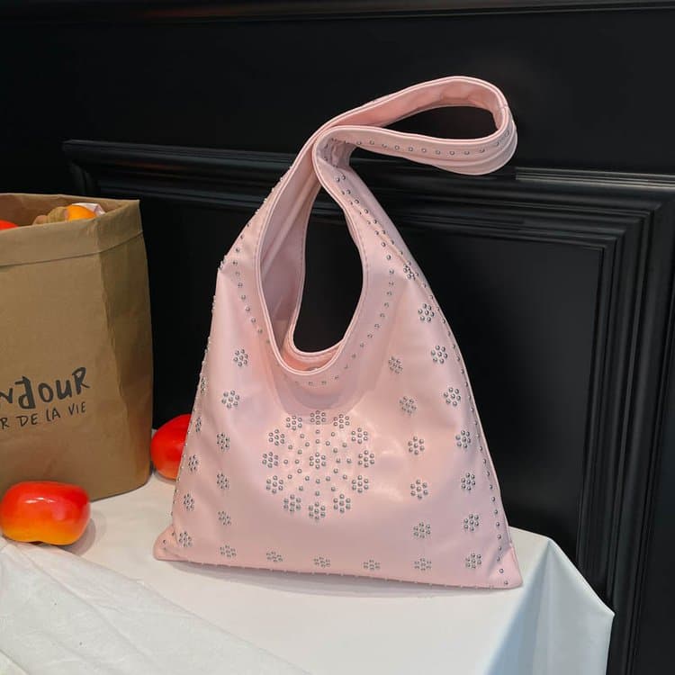 Rivet Flower Hollow Tote Bag Women's Shoulder Handbag