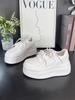 Muffin platform white shoes women's 2025 new fashionable versatile small height increase breathable casual sports shoes