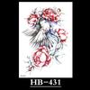Flower Sketch Tattoo Sticker, Black And White Half Arm Tattoo Sticker, Waterproof And Sweat Proof Tattoo