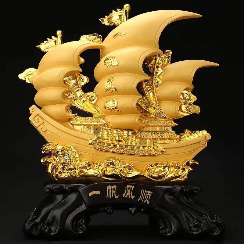 Chinese Style Sailing Sailboat Decoration Large Dragon Boat Office Living Room Decoration Housewarming Opening Gift