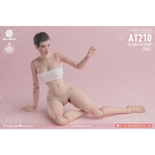 Tbmodel Worldbox 1/6 Scale Female Figure with Muscles and Joints, Cosplay Action Figure Set, AT210 (White Skin)