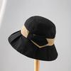 Japanese-Style Solid Color Ladies Sun Hat Sun Protection Thin Style Dome Fisherman Hat Bucket Hat Summer Season