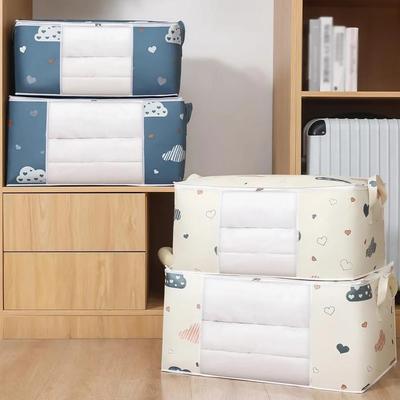 Fabric Storage Box With Viewing Window, Large-capacity Clothing And Quilt Storage Bag, Moving And Sorting Bag