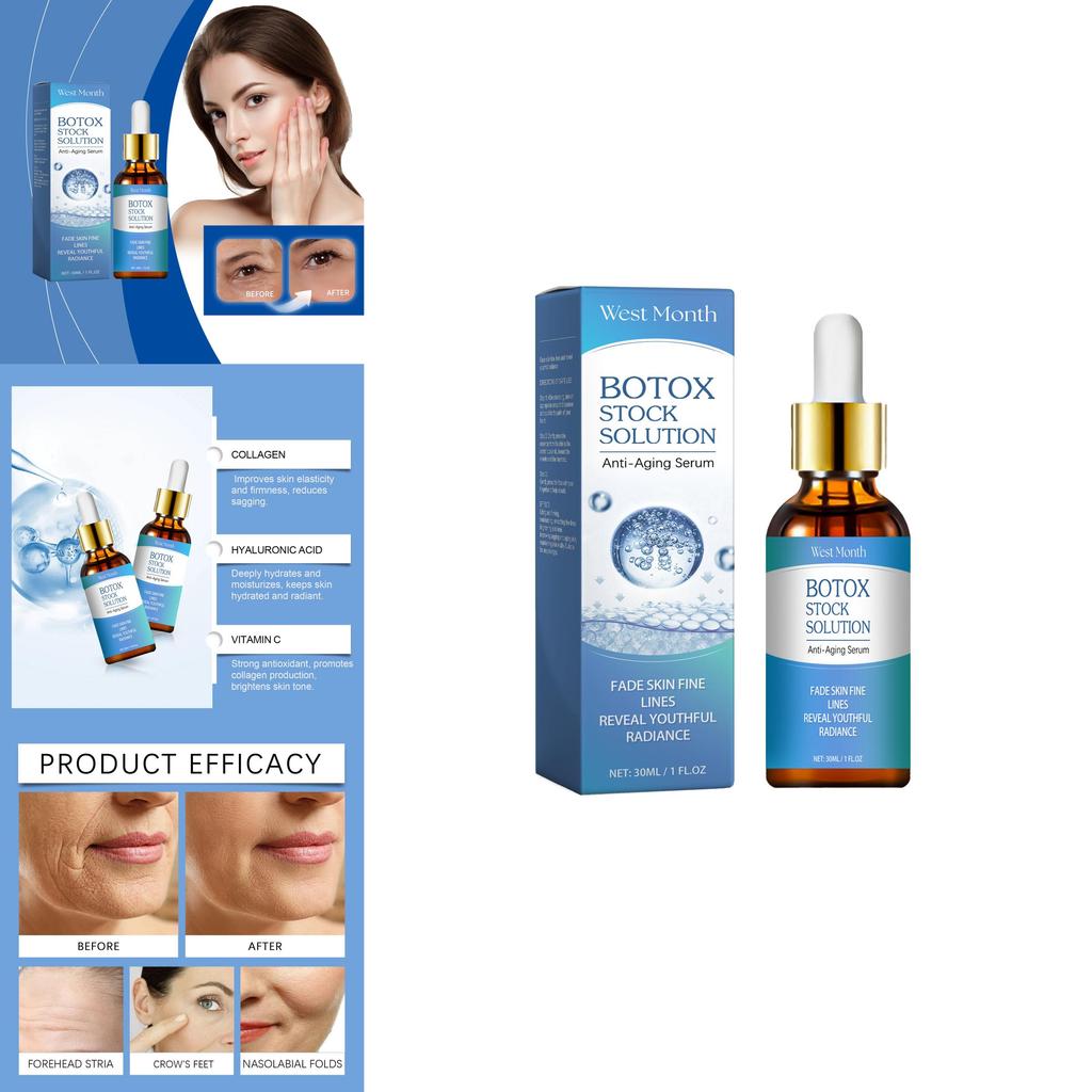 Esencia Facial de Colágeno West Month Serum Hidratante Humectante Fórmula Antienvejecimiento 30ml Para Piel Radiante