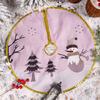 Decorative Christmas Tree Skirt Practical Fabric Christmas Tree Skirt with Golden Edged Detailing for Celebration