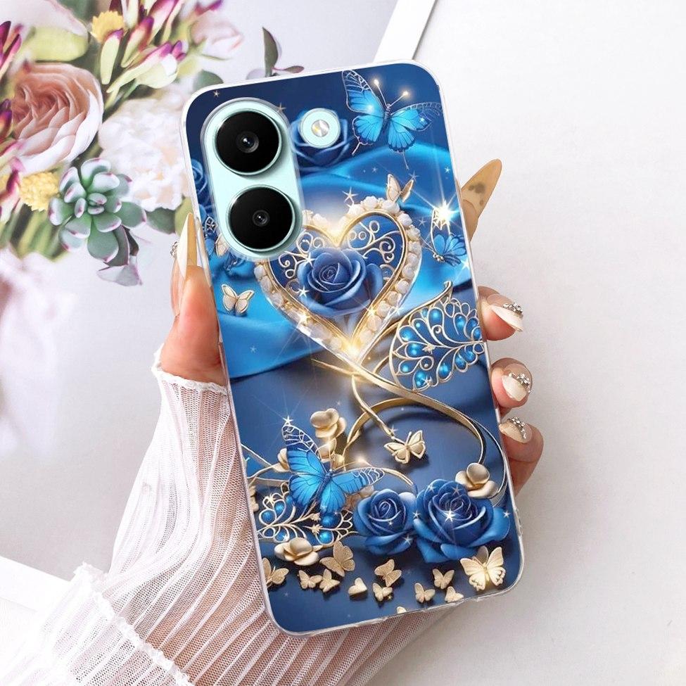 6.59'' Case For Xiaomi Poco X8 Pro 5G Cover Transparent Fashion Flowers Cute Cat Cool Painted Soft Casing 2511FPC34G