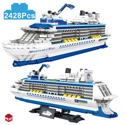 City 2428 Teile Kreuzfahrtschiff Segelboot Mini Modell Bausteine Kreative Große Ozeanschiffe Steine MOC Spielzeug Kinder Geschenke ohne Box