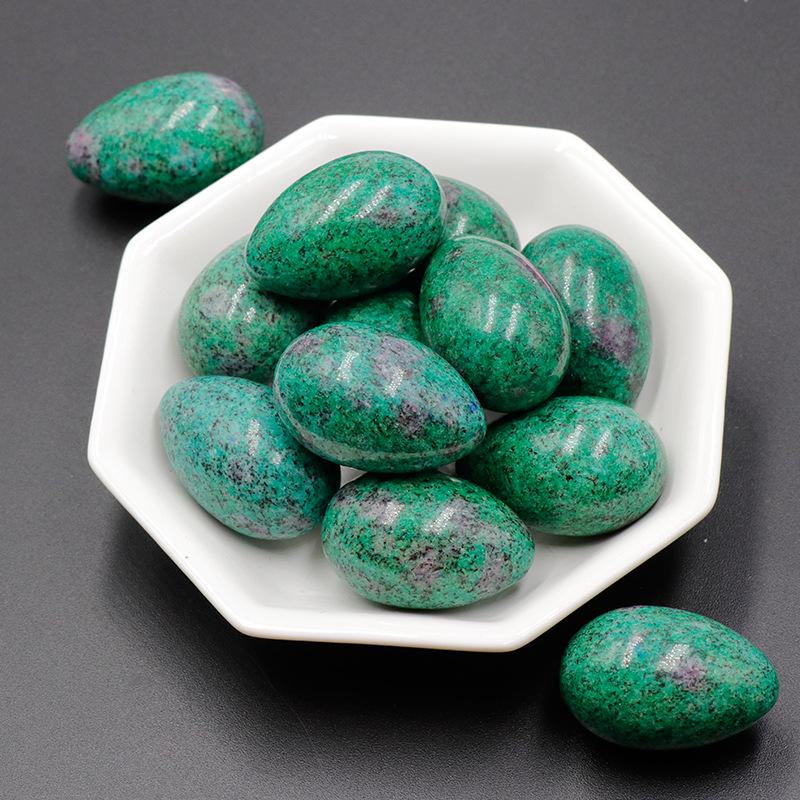 30mm Purple Pink Agate Crystal Egg Shaped Stone