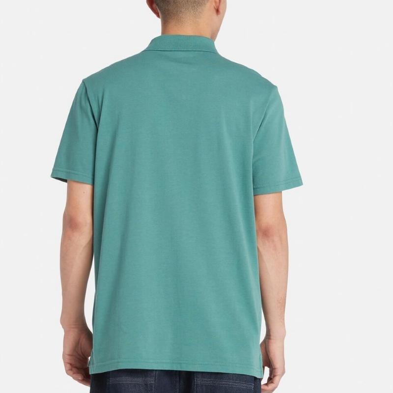 Timberland UV Protection Moisture-Wicking Short Sleeve Polo Shirt Men tops Blue-Green A6427-CL6