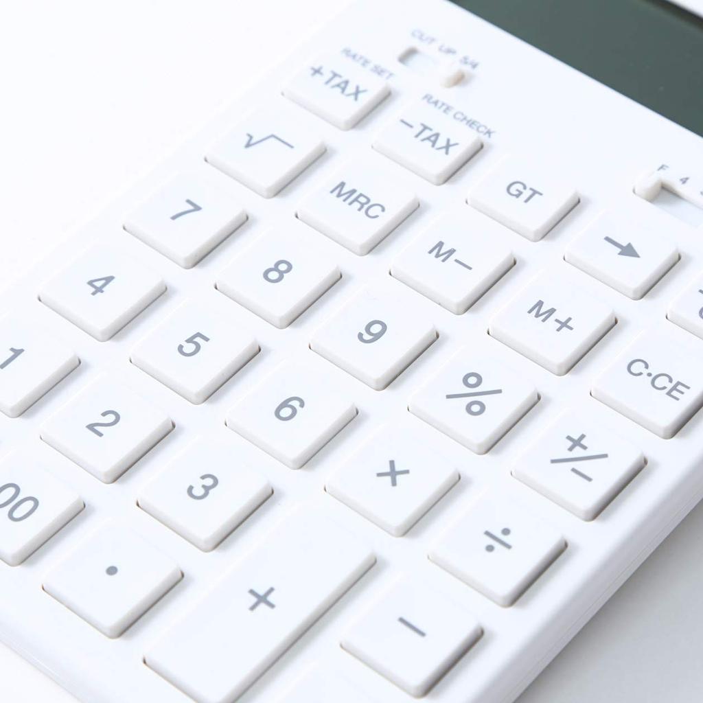 MUJI Standard 12 Digits 37355538 Calculator, Calculator, White, (KK-1154MS)