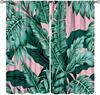 Tropical Palm Leaf Curtains Banana Leaves Theme Green Pink Curtain Living Room Kitchen Bedroom Dorm Home With Rod Pocket Polyester Ideal For Sitting