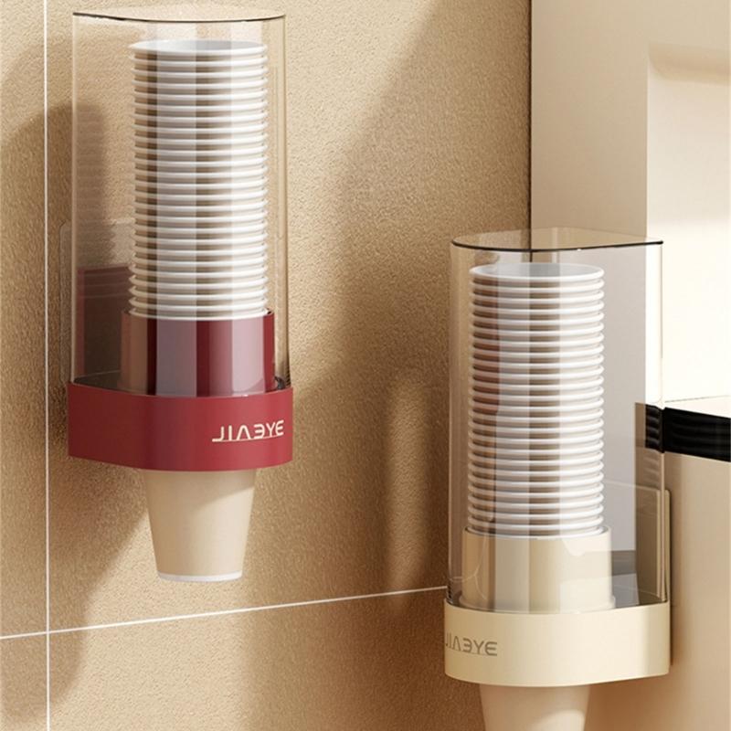 Space Saving Sturdy Paper Cup Organizers Wall Mount Rack With Secure Storage For Multiple Cup Sizes