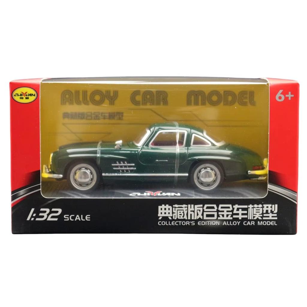 1/32 Mercedes-Benz 300SL Toy Car Model Diecast Metal Vehicle Vintage Miniature Pull Back Collection Gift for Children Kid Boys