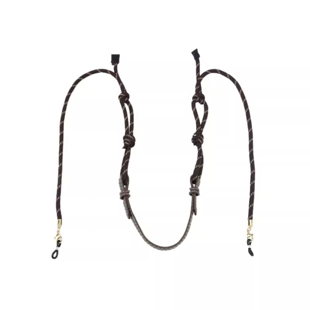 

Weave Pu Leather Sunglasses Chains Colorful Eyewear Hanging Neck Strap Retro Eyeglass Lanyard Men жовтий