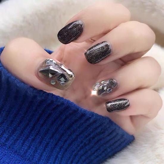 50Pcs/Bag Nail Art Rhinestone 3D Geometric Shaped Nails Decorations Glitter Manicure Accessories