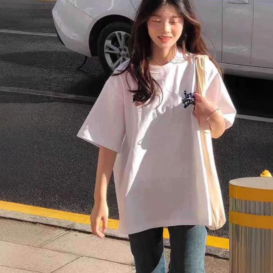 Plus Size Retro Short-Sleeve T-Shirt for Women - Trendy, Loose, High Street Style