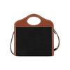 Burberry Two-Tone Design Detachable Adjustable Shoulder Strap Canvas And Leather Pocket Bag Mini Women Shoulder Bag Black 80551871