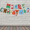2 Pcs Christmas Party Decorations Santa Paper Banners Merry Christmas Banners for Outdoor Indoor Decoration