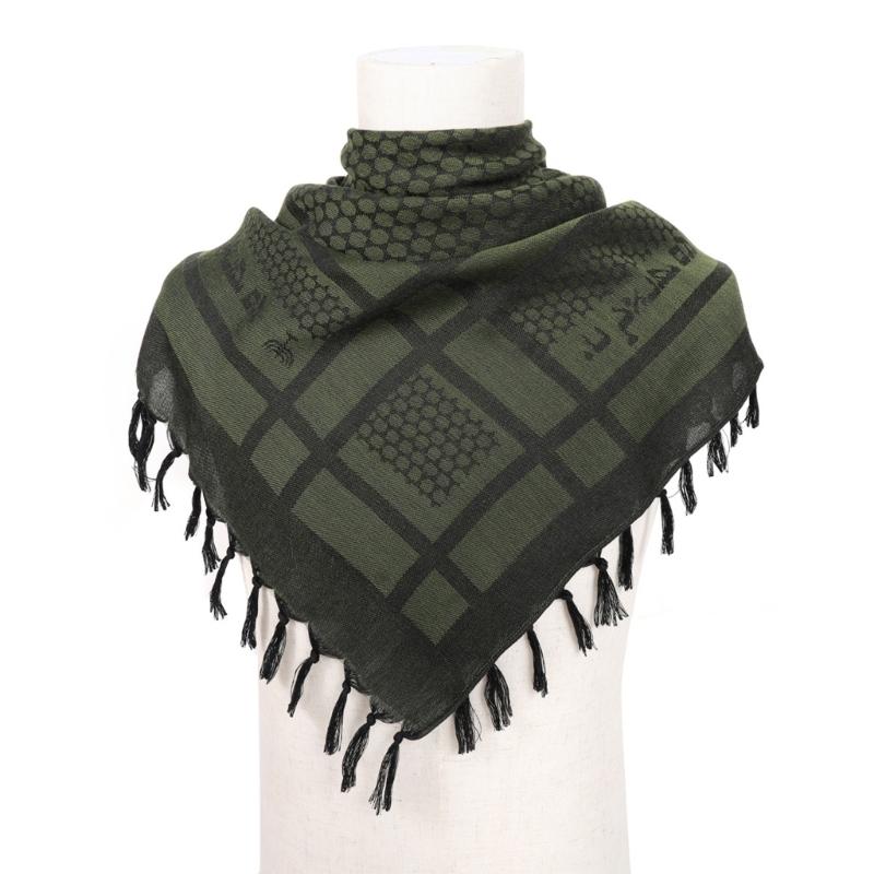 Trendy Adult Shemagh Scarf with Jacquard Pattern Tactically Arab Keffiyeh Scarf