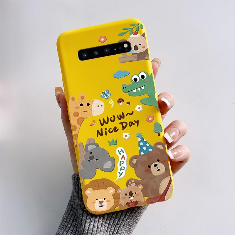 For Samsung S10 5G Case Cute Cartoon Soft Silicone Matte Slim Protective Phone Cover For Samsung Galaxy S10 5G G977N Case Coque