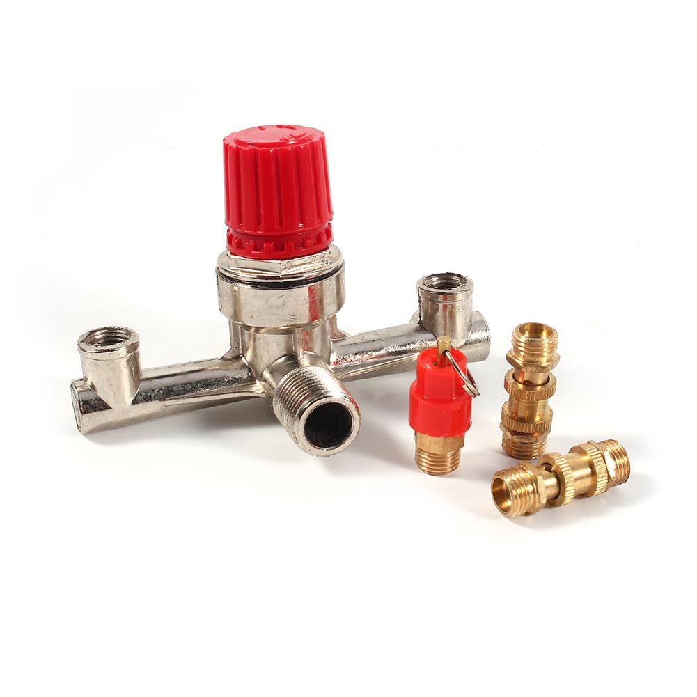 Double Outlet Tube Alloy Air Compressor Switch Pressure Regulator Valve Fit Part