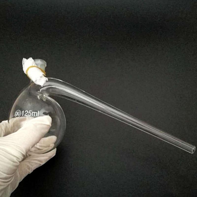 1Pcs/lot 125ml/250ml/500ml/1000ml Lab Glass Retort Flask, Retort Bottle with Curved Neck 125ml