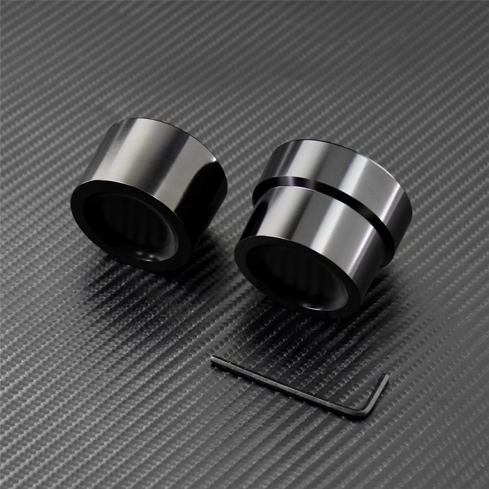4pcs Motorcycle Front & Rear Axle Nut Covers Caps Black For Harley Sportster XL Dyna Fat Bob FXDF Touring Electra Glide Softail