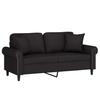 Vidaxl 2-Osobowa Sofa Z Poduszkami, Czarna, 140 Cm, Aksamit