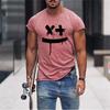Smile Face 3D Printed Short Sleeved T-shirt Leisure Hip Hop Summer Breathable Polyester Simple Round Neck Top