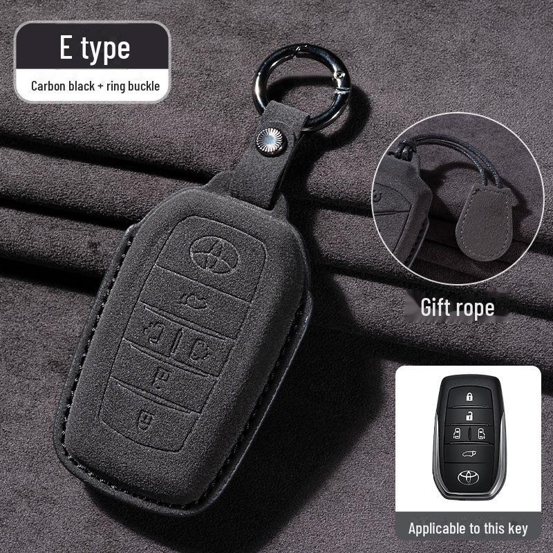 Toyota Wildleder Schlüsselhülle für Camry, Corolla, RAV4, Highlander und mehr. Mit Asia-Drachen-Design.