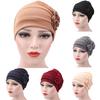 Women Rose Flowers Decor Beanie Cap Snood Hat Fashion Headwrap Headwear Gift