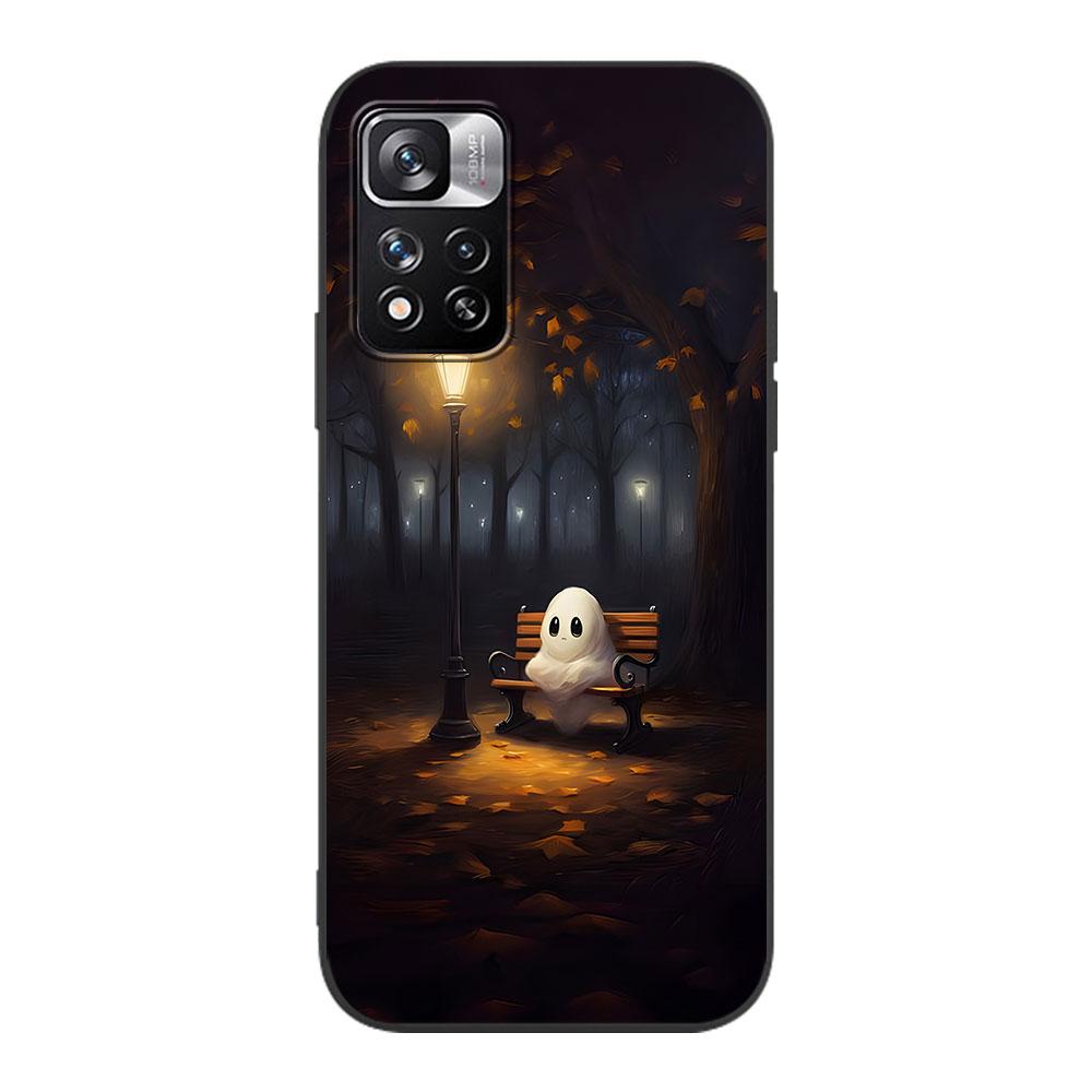 

Эстетичный милый чехол Ghost Art для Xiaomi Redmi Note 11 10S 8T 10 12 Pro Plus 11T 8 9 11E 11S 5 9S 7 Мягкий черный чехол для телефона TPU Note 11 Pro (Global)