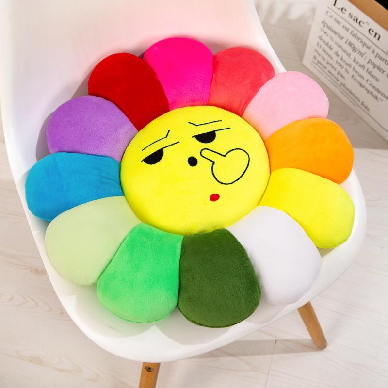 Buntes Sonnenblumen-Sitzkissen Plüschtier Büro Stillsitzen Stuhl Sitzkissen Student Gesäßkissen Geschenk