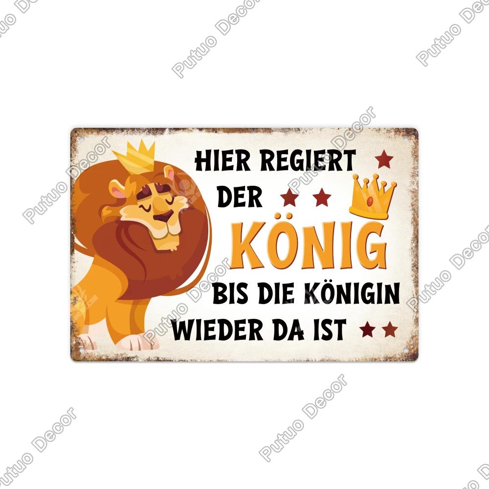 Putuo Decor Vintage German Metal Tin Sign  Rustic Wall Art for Home Office Cafe Farmhouse  Perfect Gift for Friends  Unique Deco