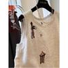 Women's Sleeveless Embroidered Cotton Linen Vest