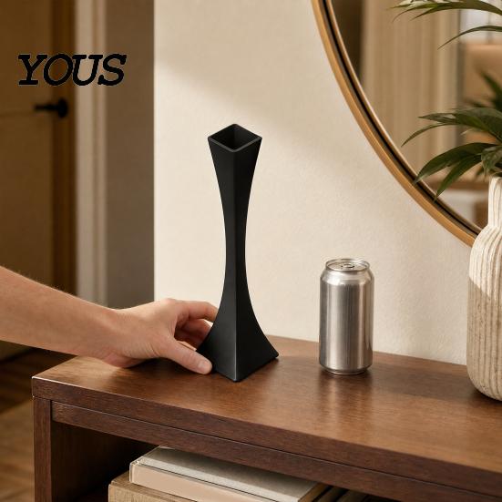 Single Stem Flower Vase 3D Printed Vase, Smooth Surface Burr-free PLA Modern Hourglass Elegant Slim Holder Shape Desktop Ornament for