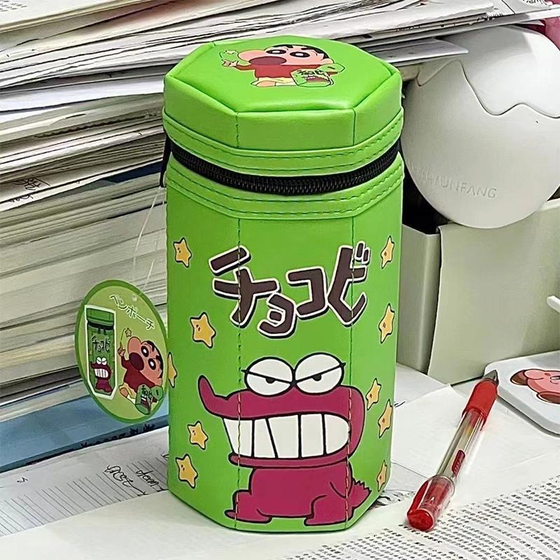 Crayon Shin-Chan Hexagonal Zipper Vertical Pencil Case Creative Cartoon Student Large Capacity Stationery Bag