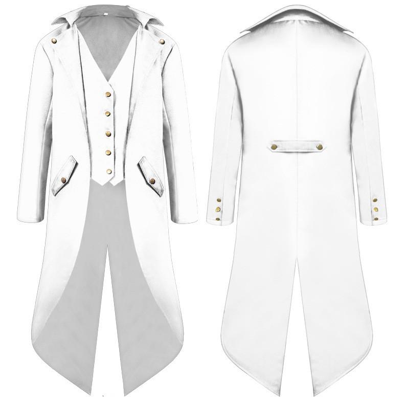 Men Medieval Victorian Costume Tuxedo Gentlema Tailcoat Gothic Steampunk Trench Coat Frock Outfit Overcoat Uniform for Men