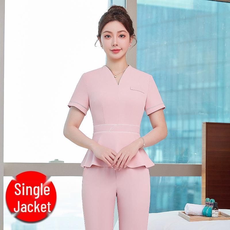 Damen High-End Spa & Postpartale Erholung Arbeitskleidungsset: Elegante Kosmetikerin- & Massageuniform