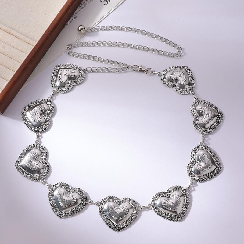 Turquoise Heart Fashion Waist Chain For Women With Metal Material And Design Elegant