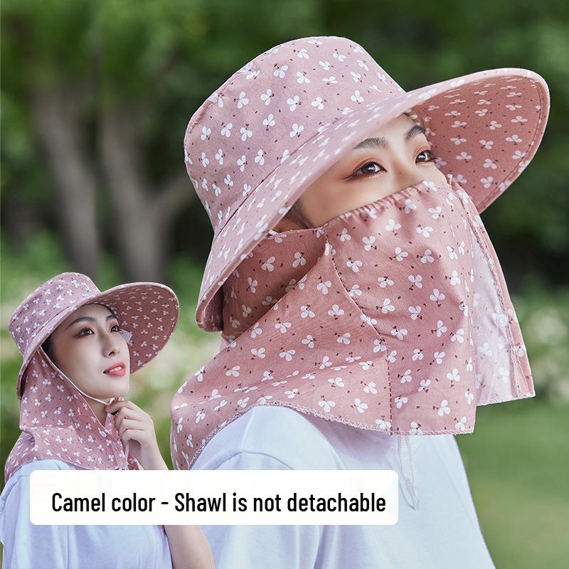 

Летняя шляпа от солнца с защитой лица и шеи от УФ-лучей для работы в поле, сбора чая и езды на велосипеде One Size