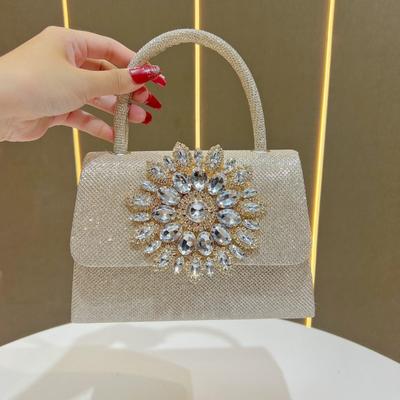 Borsa da Donna alla Moda, Borsa a Catena Retrò, Piccola Borsa Quadrata, Borsa a Mano con Strass, Borsa a Tracolla da Sera