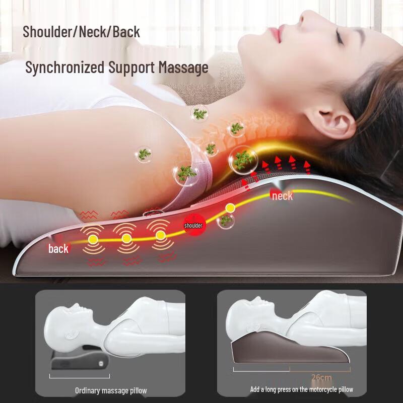 AUX Massage Cushion for Neck, Shoulders, Waist, and Back with Mugwort Heat and Remote CN plug (adapter included)