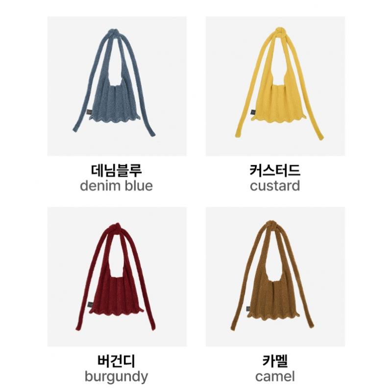 Pleatsmama Denim Blue Poodle Shoulder Bag