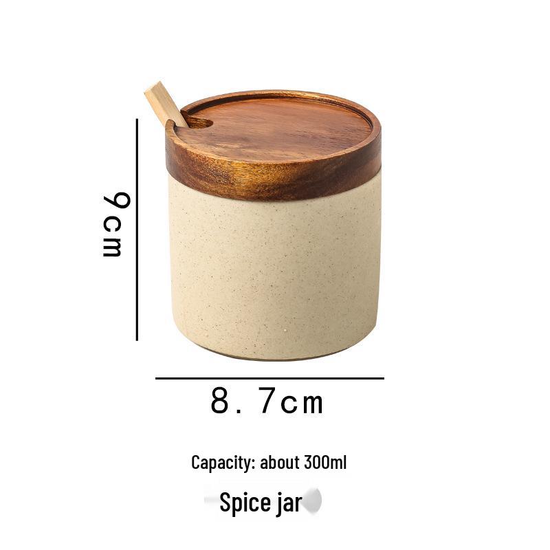 Japanese Retro Ceramic Spice Jar Set for Kitchen and Restaurant Storage