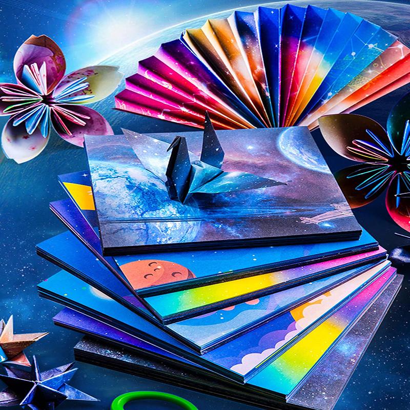 Bview Art 50 Sheets 15x15cm Colorful Square Origami Easy Fold for Folding Double-Sided DIY Handcrafts Paper for School Kids Item